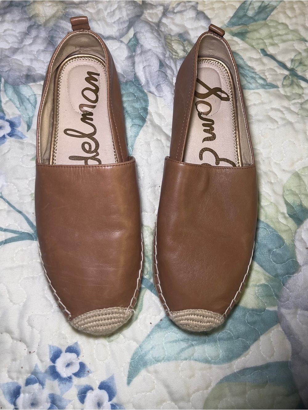 Sam Edelman Brown Leather Kesia Espadrille Slip-Ons